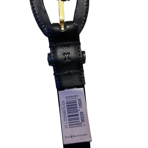 Ralph Lauren Women’s Black Leather New Size L Leather Buckle Belt